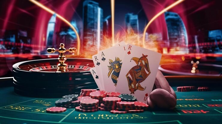 French Roulette table layout with racetrack area